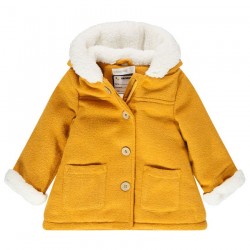 Manteau en drap de laine doublé sherpa bébé fille