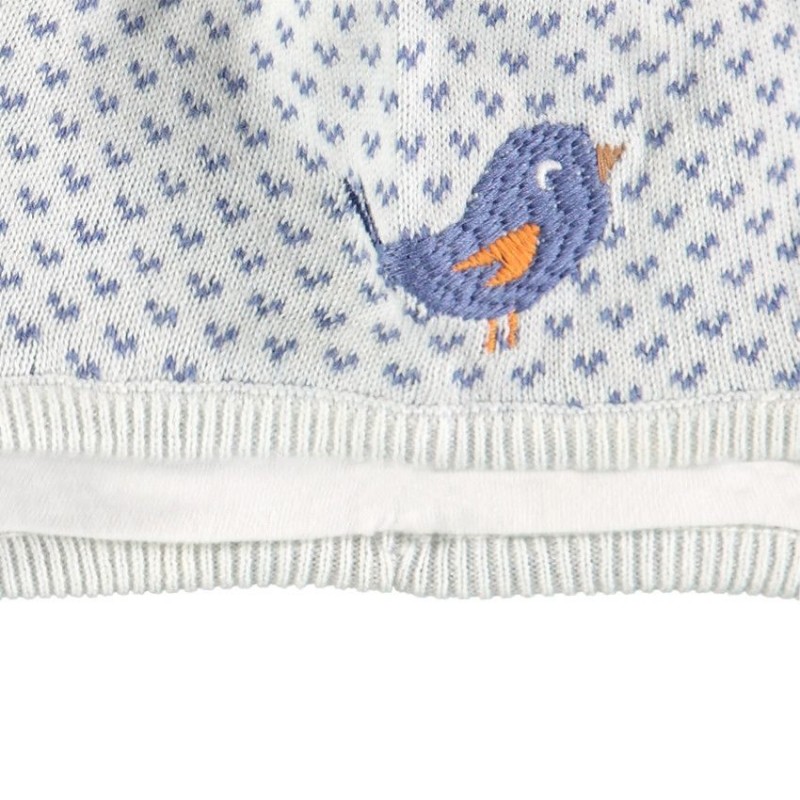 Bonnet péruvien tricot doublé polaire blanc bébé fille