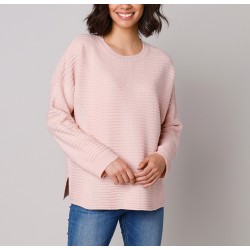 Pull loose maille fantaisie effet rayures