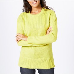 Pull col rond maille anglaise et jersey