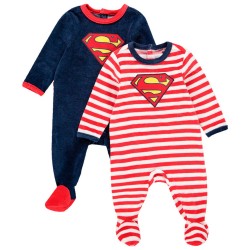Lot de 2 dors-bien en velours "Superman" pour bébé garçon