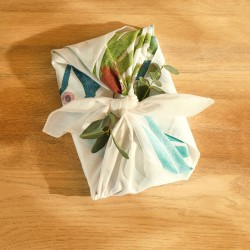 Tissu cadeau furoshiki taille S - lot de 4 - collection upcycling