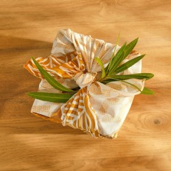 Tissu cadeau furoshiki taille M - lot de 4 - collection upcycling