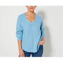 Pull col V, maille anglaise