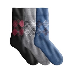Mi-chaussettes motif losanges - lot de 3 paires