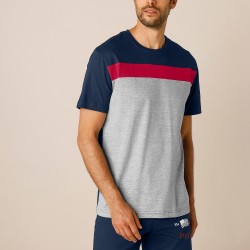 Tee-shirt pyjama tricolore manches courtes