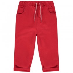 Pantalon rouge uni à taille élastiquée bébé garçon