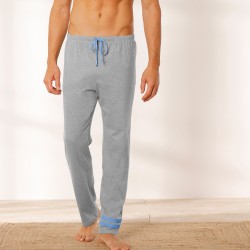 Pantalon pyjama coton mélangé gris chiné