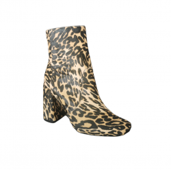 Boots léopard en cuir