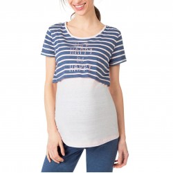 Tee-shirt homewear de grossesse et d'allaitement effet 2 en 1