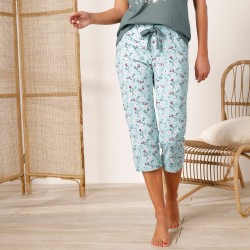 Pantacourt de pyjama imprimé fleurs