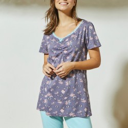 Tee-shirt pyjama manches courtes imprimé papillons