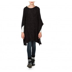 Pull long coupe poncho fille