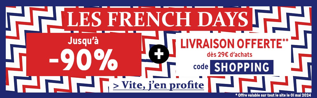French Days : jusqu'à -90%